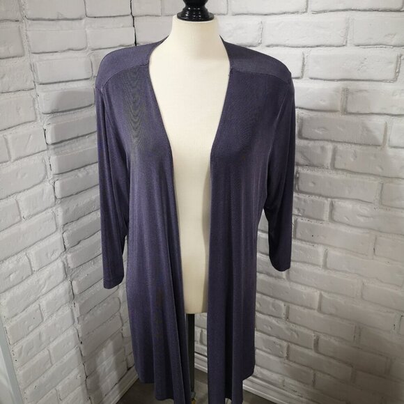 Chico's Travellers Ladies Size 3 = (approx. US Large) Purple Open Cardigan - Picture 1 of 6